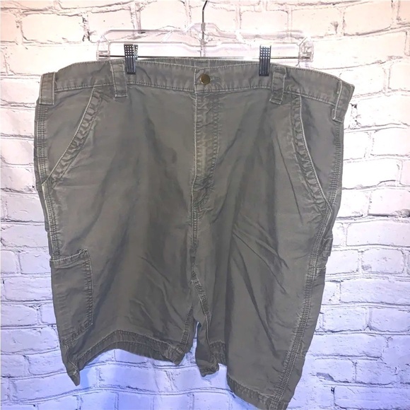 Carhartt Cargo Shorts Men’s Size 42 Gray Canvas Work Utility - Picture 1 of 3
